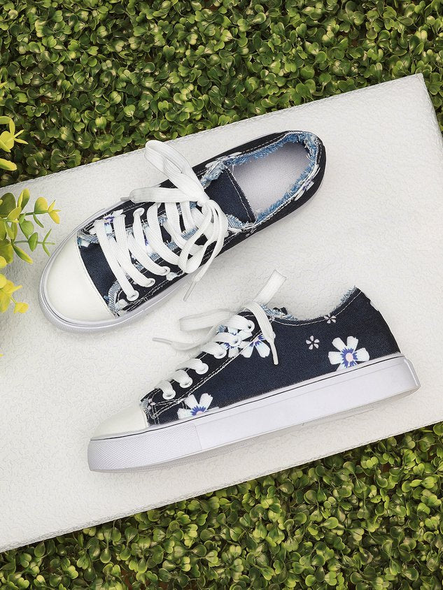All Season Canvas Sneaker Heel Casual Flats