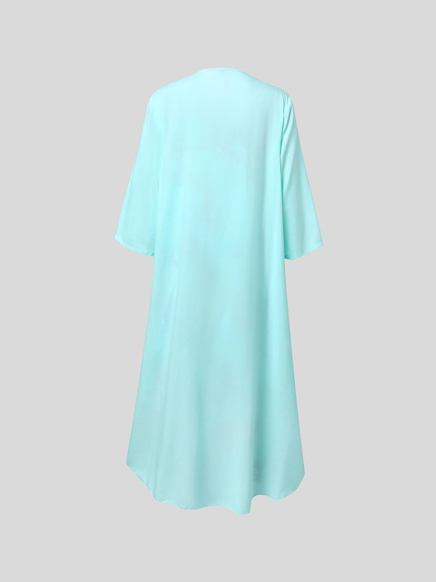 Rainbow gradient marble loose resort beach Chiffon two-piece dress set long