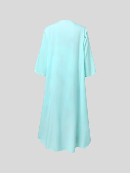 Rainbow gradient marble loose resort beach Chiffon two-piece dress set long