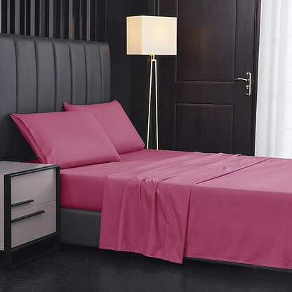 Home Textile 85g Brushed Bed Sheet Fitted Sheet Clip Four-piece Set Bed Sheet Pillowcase