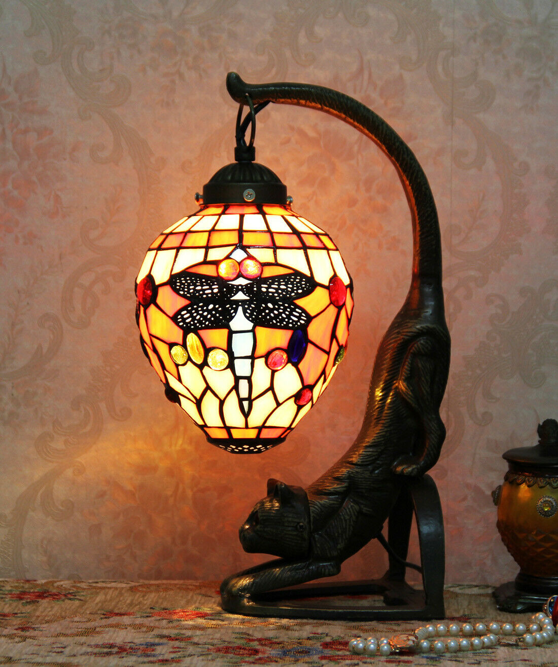 Vintage Style Stained Glass Cat Table Lamp(48% OFF )