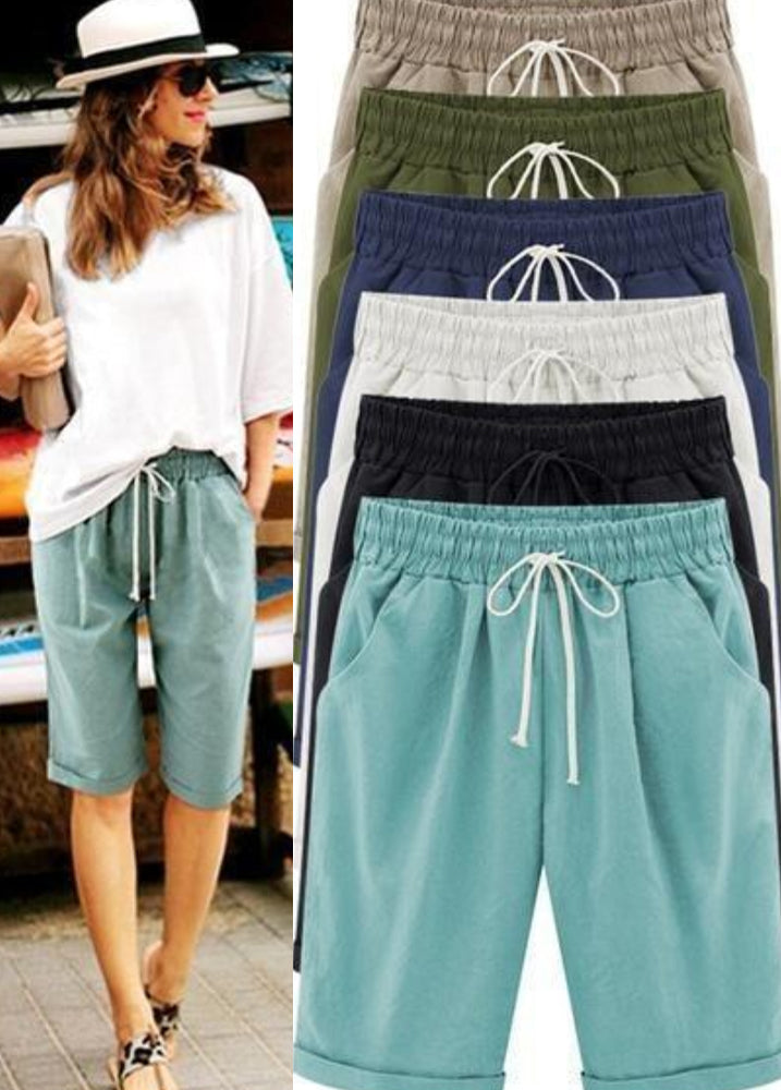 PLUS SIZE POCKETS CASUAL SHORTS