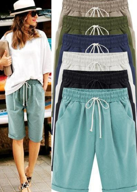 PLUS SIZE POCKETS CASUAL SHORTS