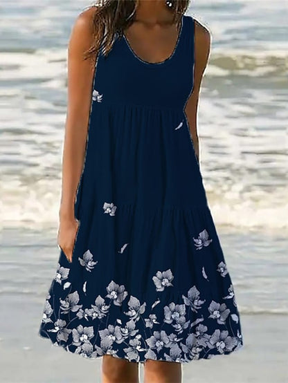Women's White Dress Sundress Midi Dress Black And White Light Pink Green Sleeveless Pure Color Ruched Spring Summer Crew Neck Basic Boom Sale Dress S M L XL XXL 3XL 4XL 5XL