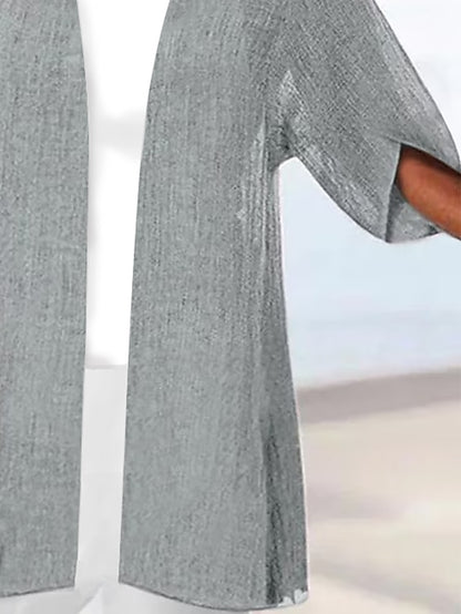 Women's Casual Jacket Dailywear V Neck Solid Color Comfortable Designer Outerwear Long Sleeve Summer Blue S