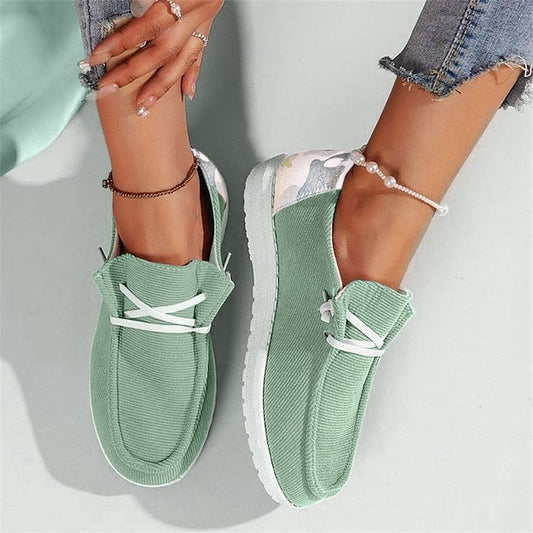 Women's Slip-Ons Loafers Comfort Shoes Plus Size Slip-on Sneakers Daily Walking Flat Heel Round Toe Sporty Casual Canvas Loafer Solid Color Leopard Silver Yellow Red