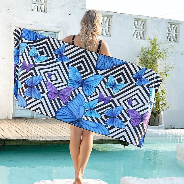 Microfiber Sand Free Beach Towel Quick Dry Super Absorbent Large Towels Blanket for Travel Pool Swimming Bath Camping Yoga Girls Women Men Adults