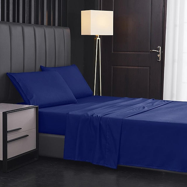 Home Textile 85g Brushed Bed Sheet Fitted Sheet Clip Four-piece Set Bed Sheet Pillowcase