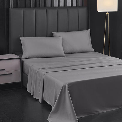 Home Textile 85g Brushed Bed Sheet Fitted Sheet Clip Four-piece Set Bed Sheet Pillowcase