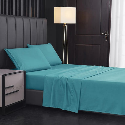 Home Textile 85g Brushed Bed Sheet Fitted Sheet Clip Four-piece Set Bed Sheet Pillowcase
