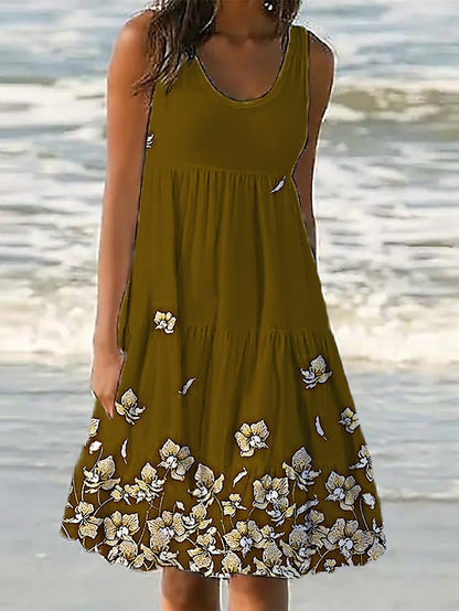 Women's White Dress Sundress Midi Dress Black And White Light Pink Green Sleeveless Pure Color Ruched Spring Summer Crew Neck Basic Boom Sale Dress S M L XL XXL 3XL 4XL 5XL