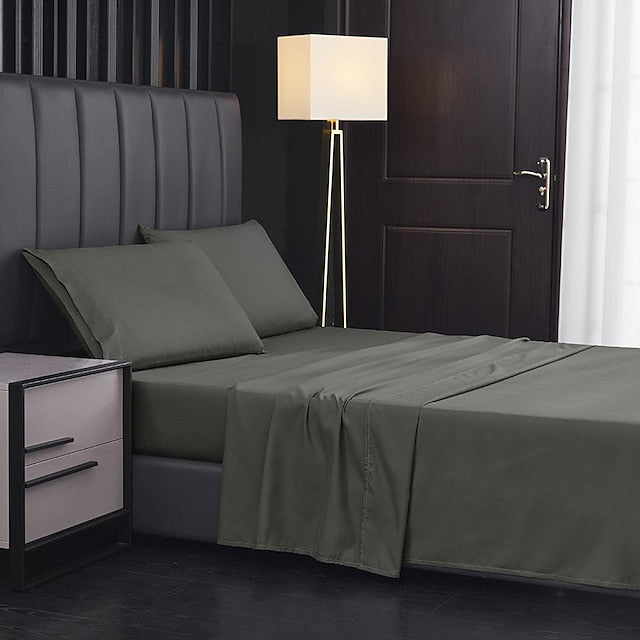 Home Textile 85g Brushed Bed Sheet Fitted Sheet Clip Four-piece Set Bed Sheet Pillowcase