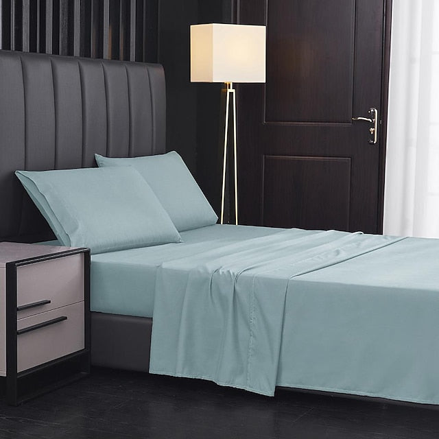Home Textile 85g Brushed Bed Sheet Fitted Sheet Clip Four-piece Set Bed Sheet Pillowcase