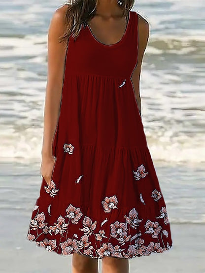 Women's White Dress Sundress Midi Dress Black And White Light Pink Green Sleeveless Pure Color Ruched Spring Summer Crew Neck Basic Boom Sale Dress S M L XL XXL 3XL 4XL 5XL