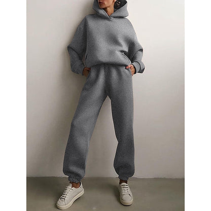 Women's Tracksuit Sweatsuit 2 Piece Street Winter Long Sleeve Fleece Thermal