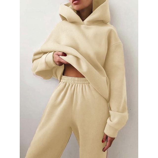Women's Tracksuit Sweatsuit 2 Piece Street Winter Long Sleeve Fleece Thermal