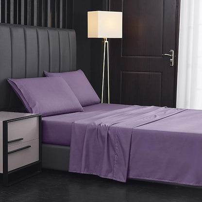 Home Textile 85g Brushed Bed Sheet Fitted Sheet Clip Four-piece Set Bed Sheet Pillowcase