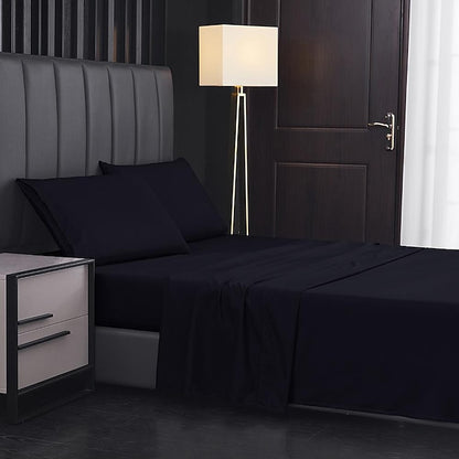 Home Textile 85g Brushed Bed Sheet Fitted Sheet Clip Four-piece Set Bed Sheet Pillowcase